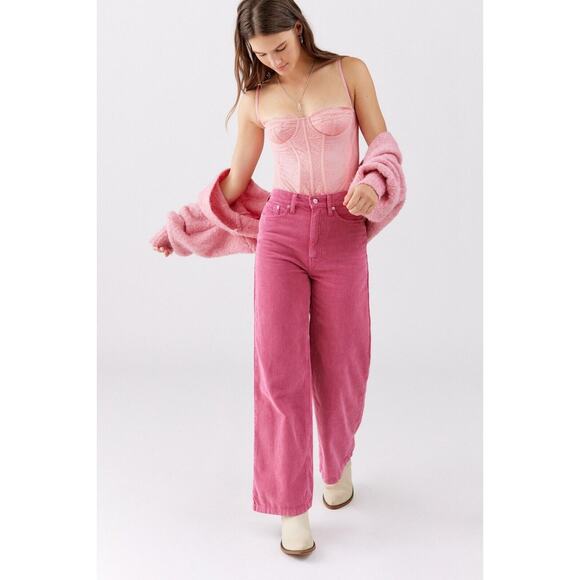 BDG Pants Women Pink Berry Corduroy Urban Outfitters Casual - Picture 1 of 11